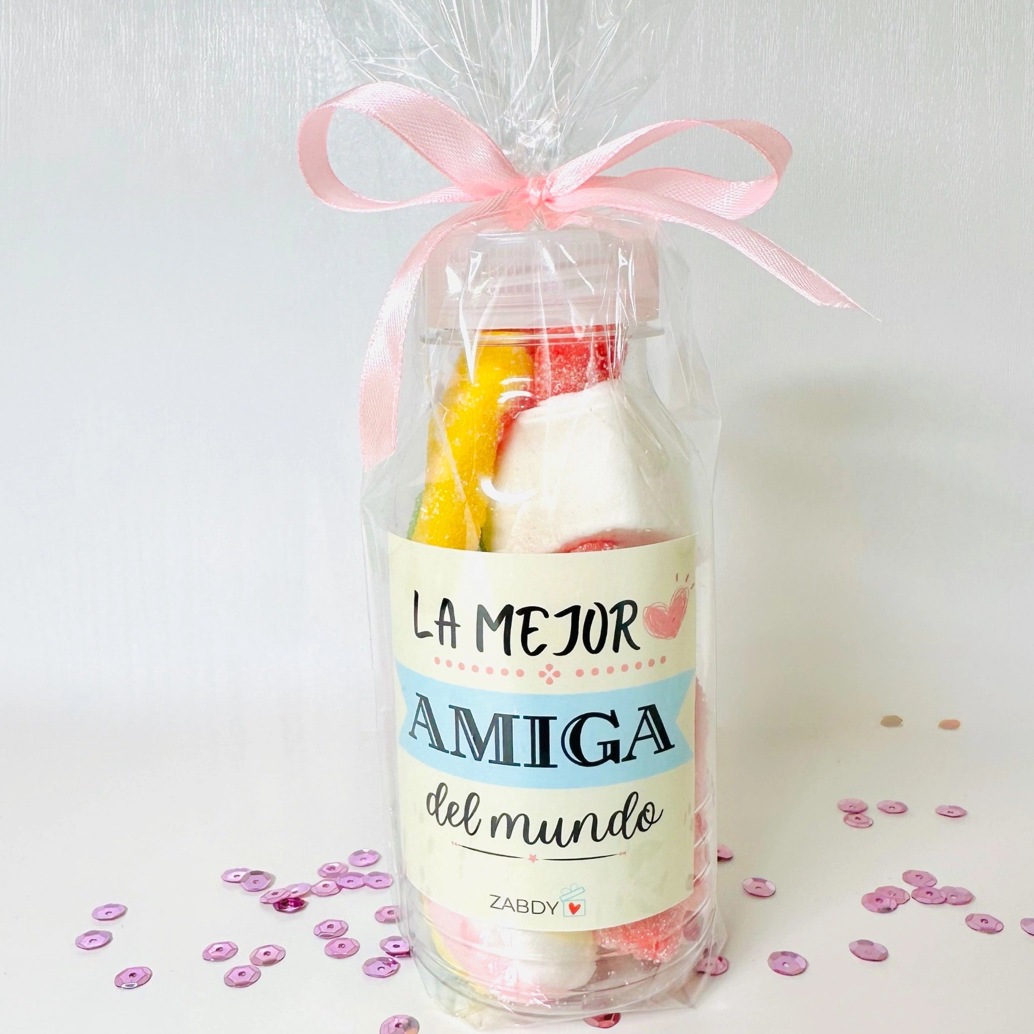 Botella De Gominolas “La Mejor Amiga Del Mundo” – Regalo Dulce y Emotivo
