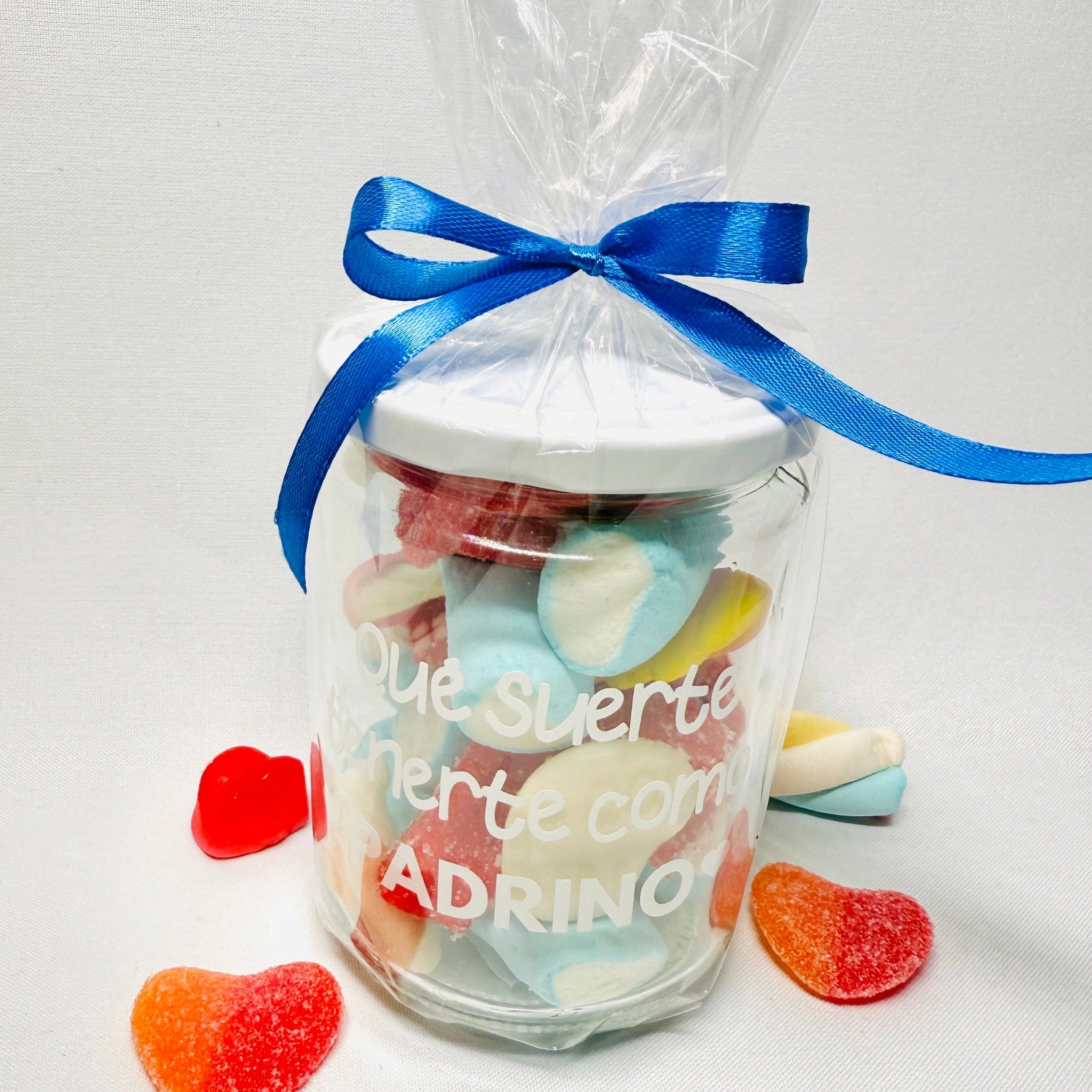 Bote De Gominolas “Qué Suerte Tenerte Como Padrino” – Detalle Dulce Y Emotivo