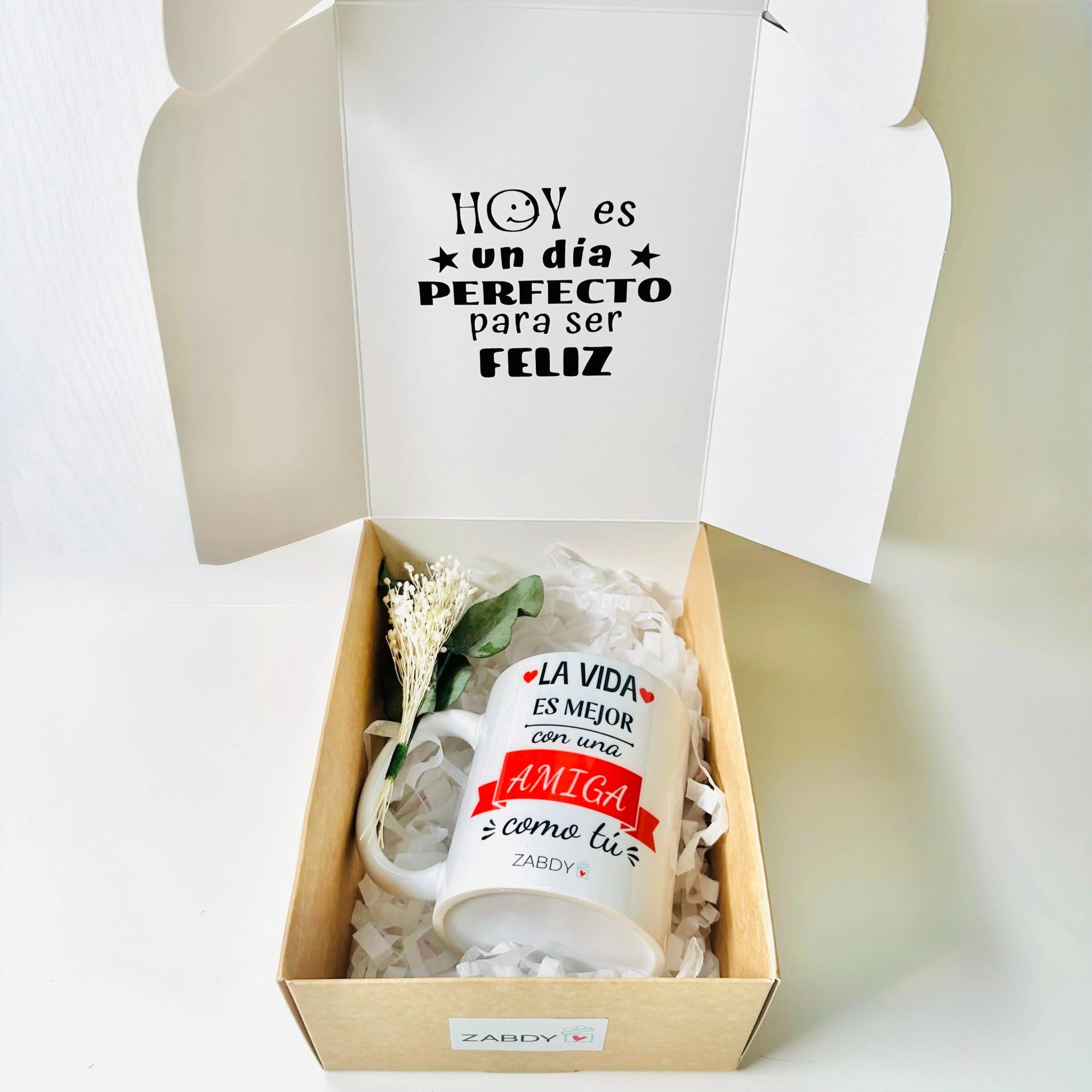 Caja Regalo Con Taza “La Vida Es Mejor Con Una Amiga Como Tú”