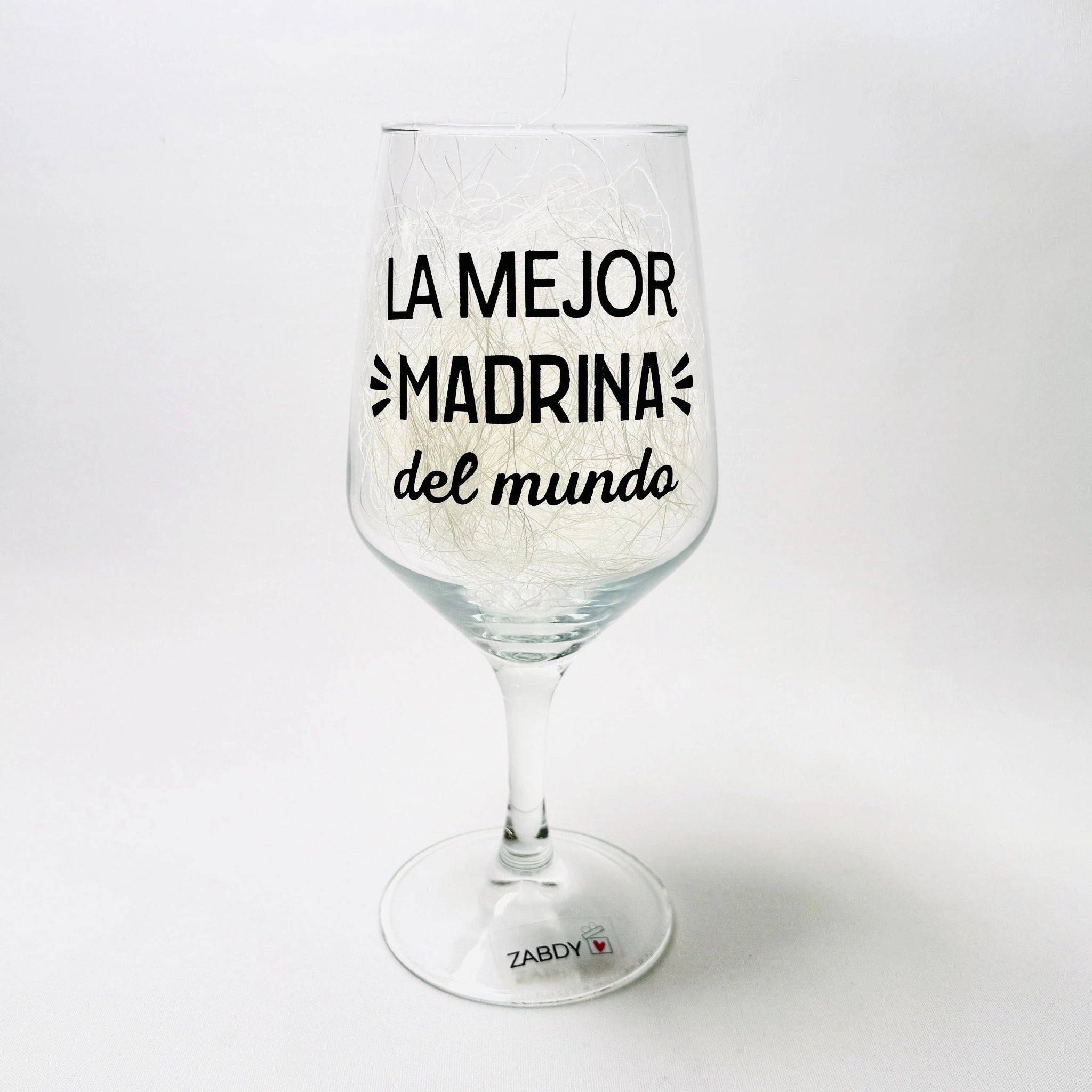 Copa de Vino “La Mejor Madrina del Mundo” – Regalo Elegante y Lleno de Significado