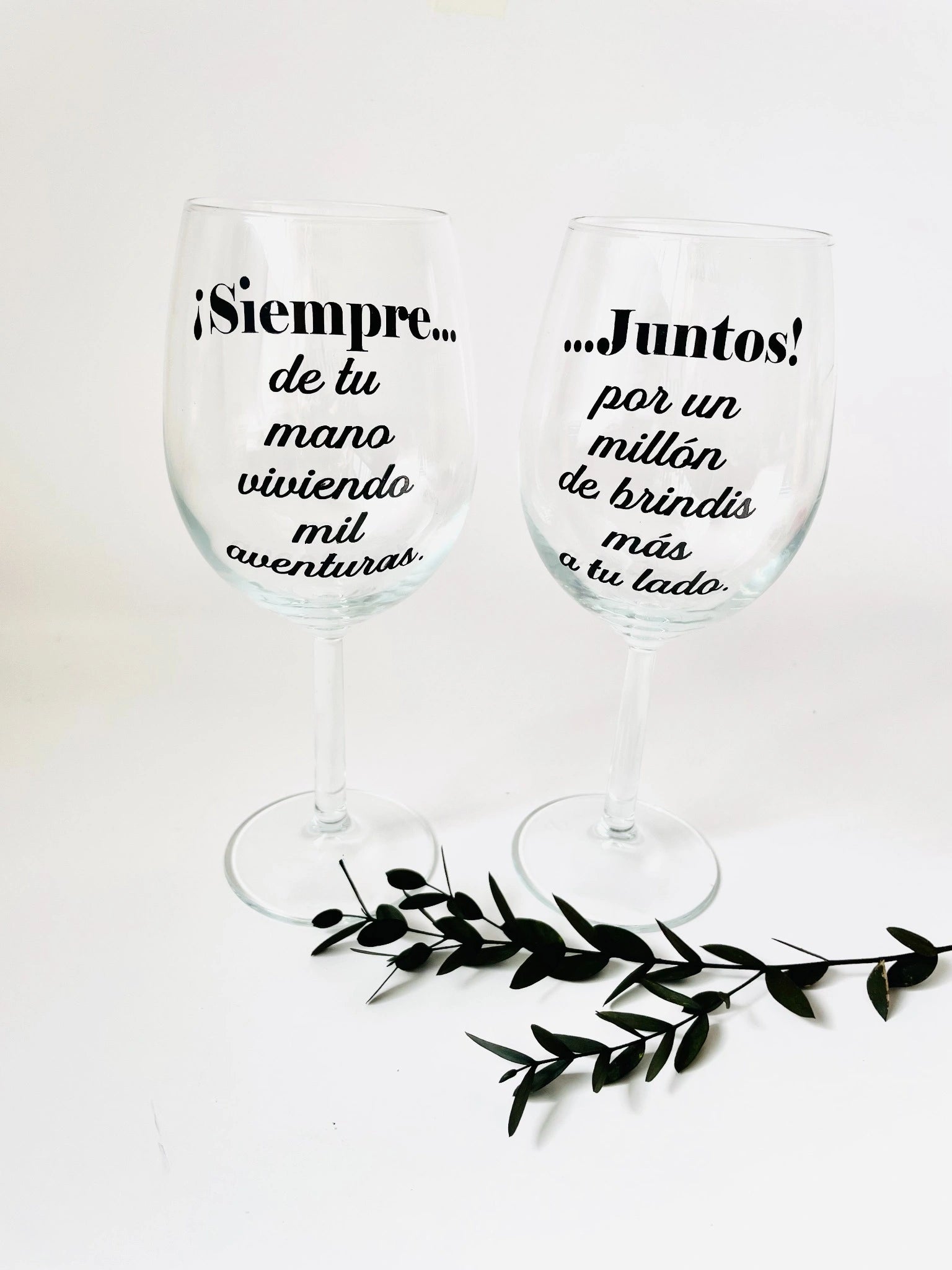 Copa De Vino Dúo Siempre De Tu mano Juntos Por Un Millón De Brindis