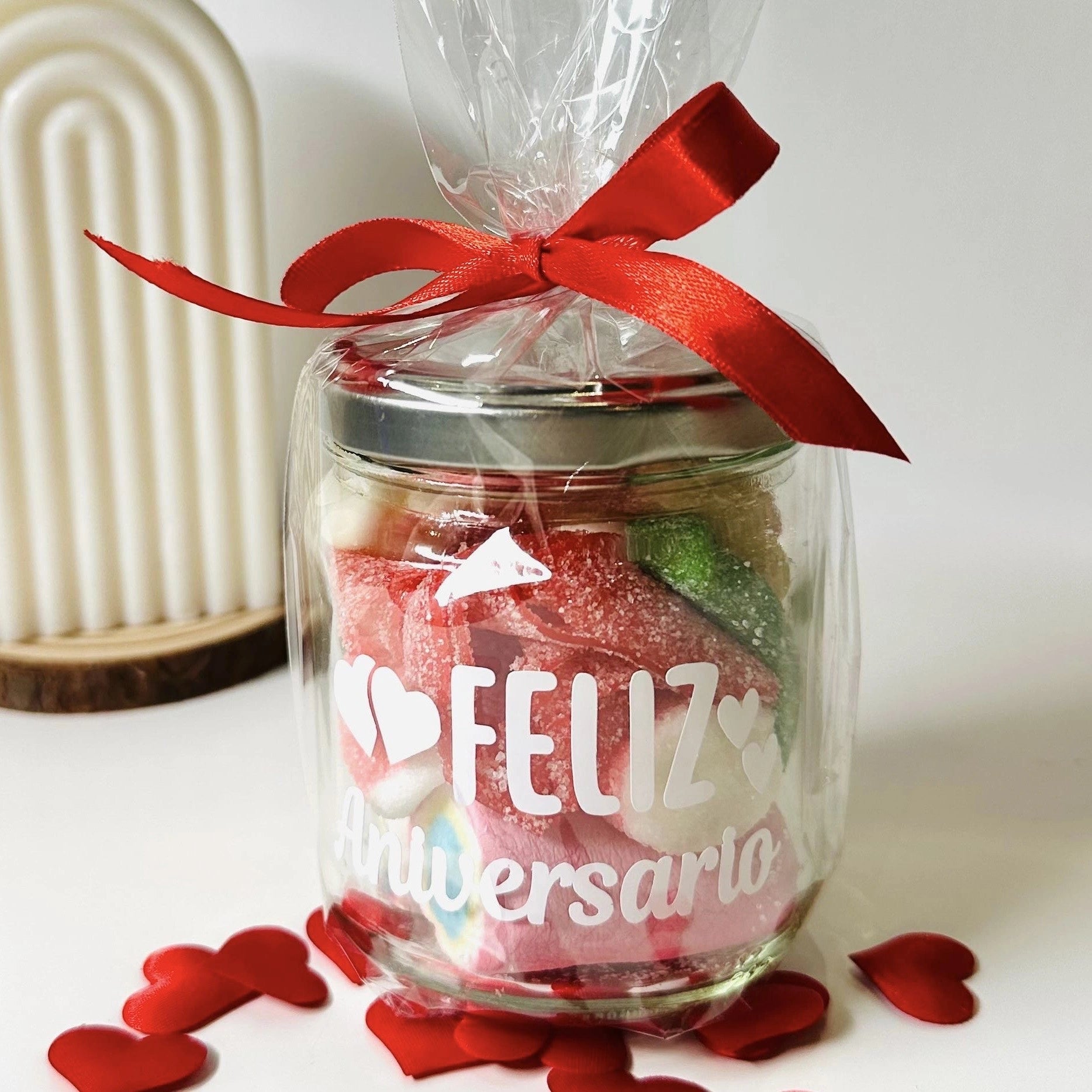 Bote Pequeño De Gominolas Feliz Aniversario