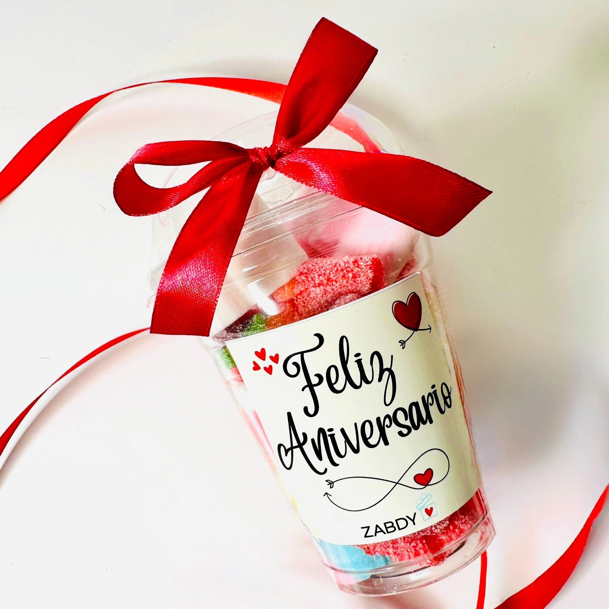 Vaso De Gominolas Grande Feliz Aniversario