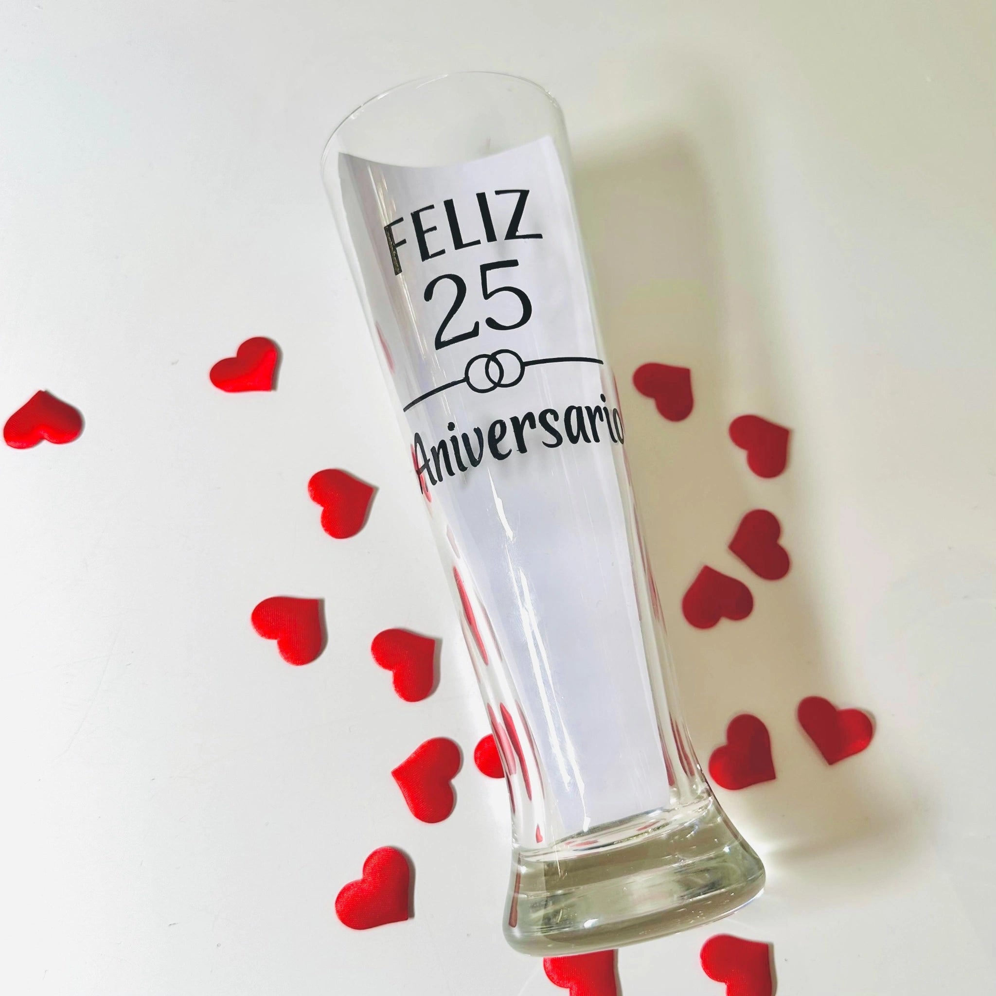 Vaso De Cerveza Feliz 25 Aniversario