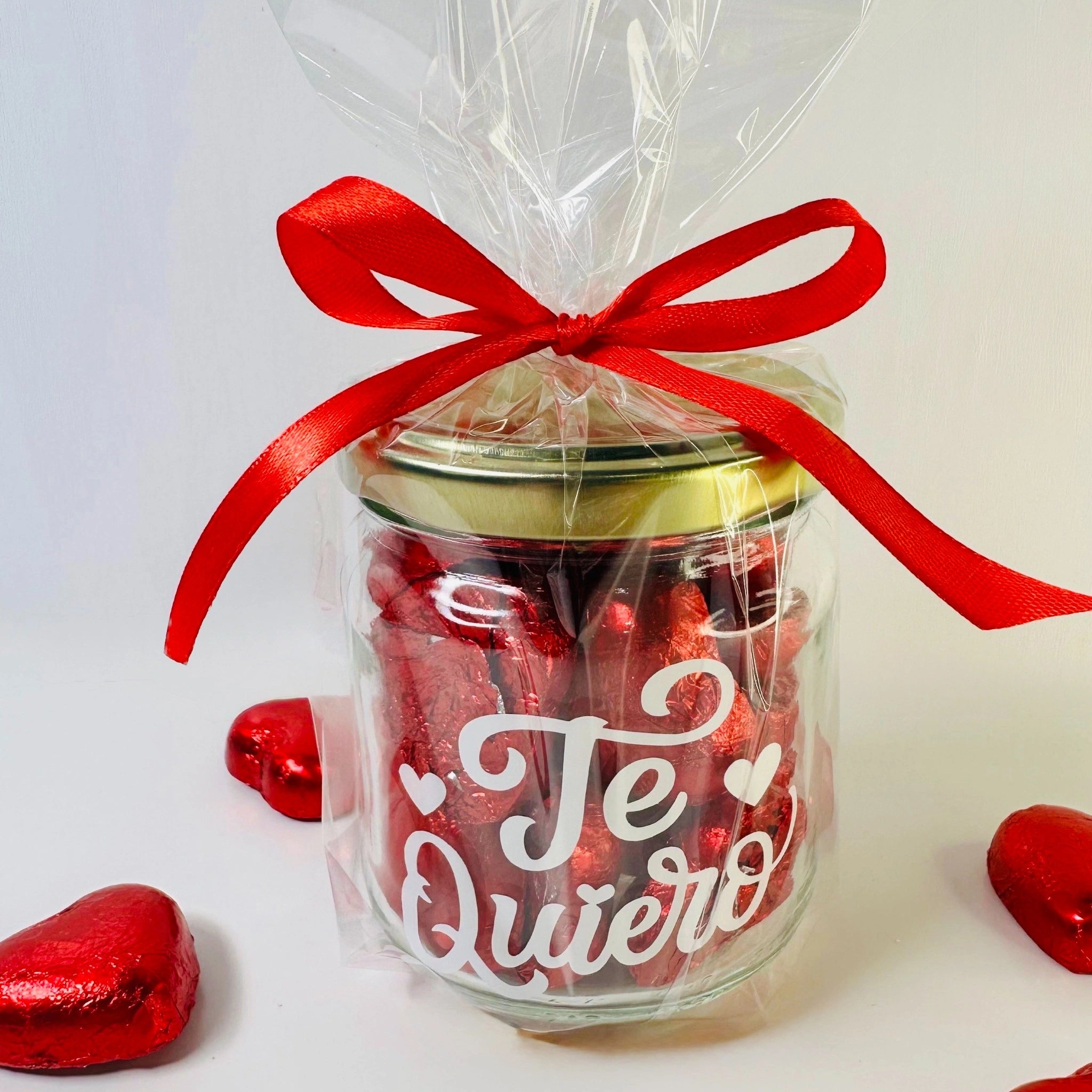 Bote De Corazones De Chocolate Te Quiero
