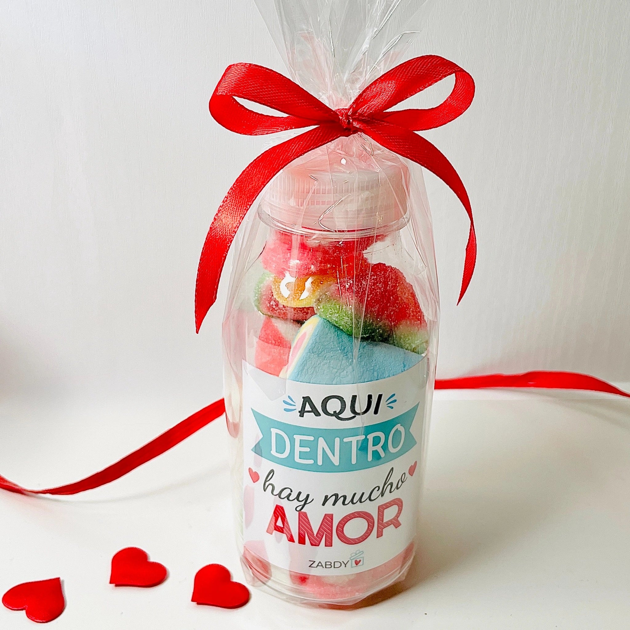 Botella De Gominolas Aquí Dentro Hay Mucho Amor