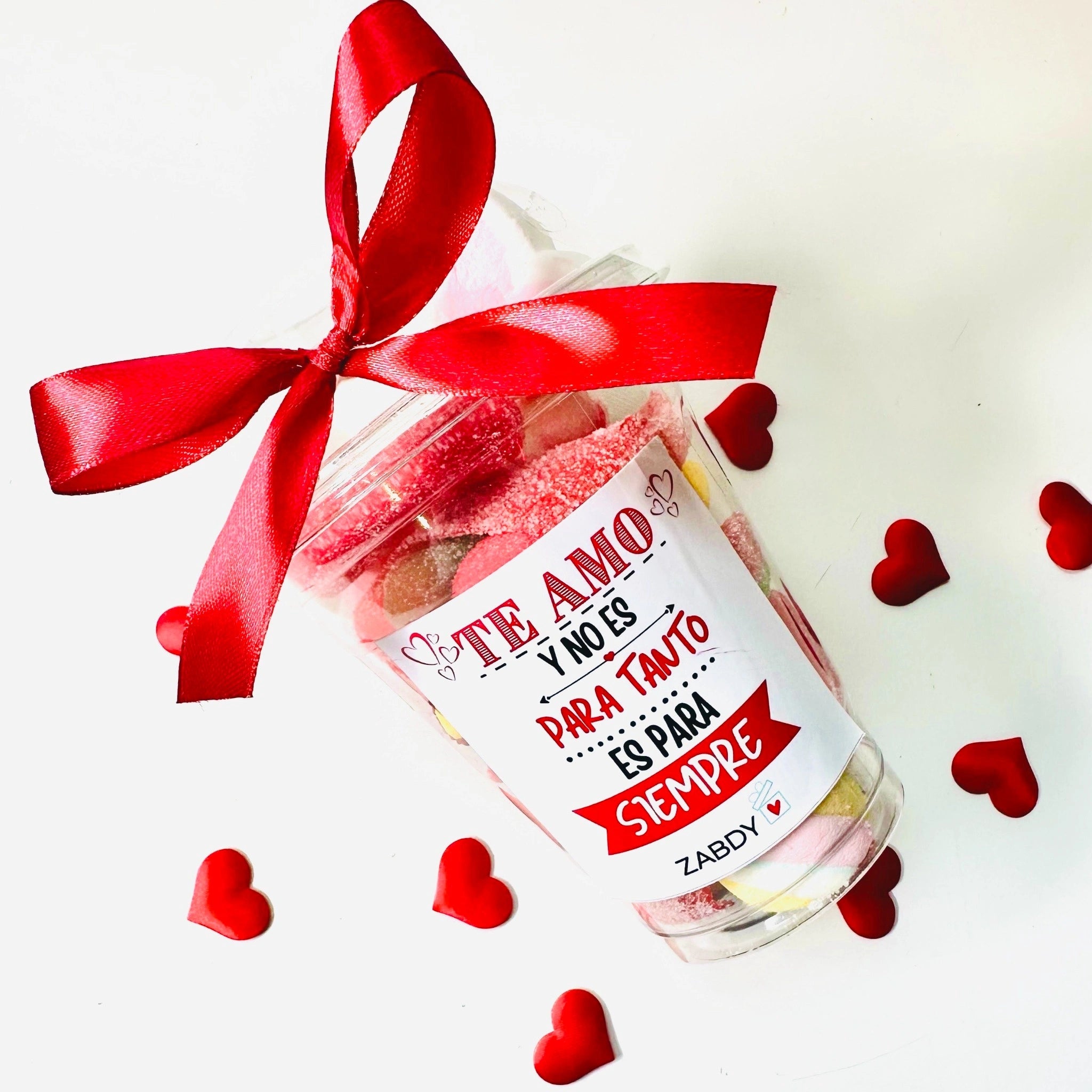 Vaso De Gominolas Pequeño Te Amo Para Siempre