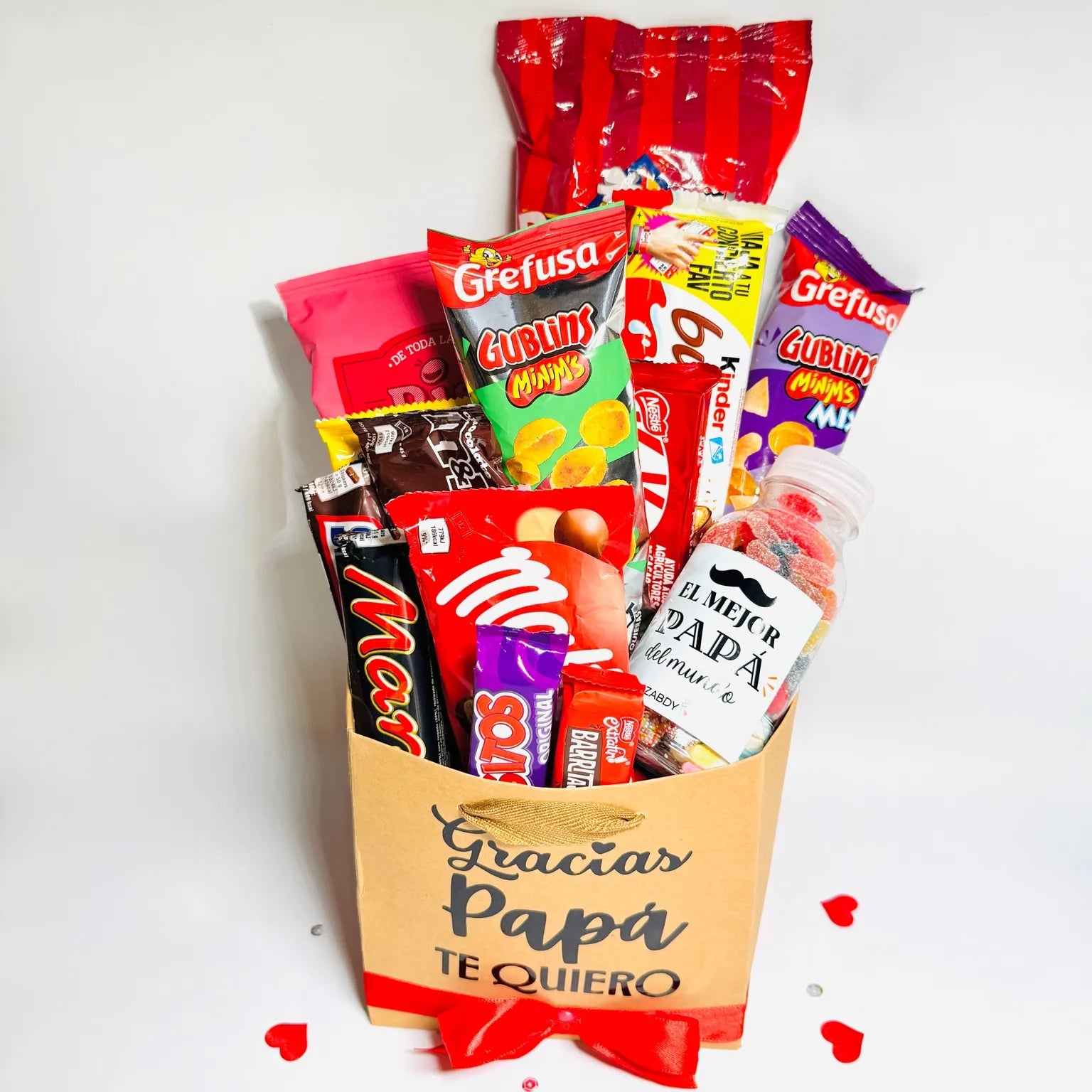 Cesta Dulce “Gracias Papá” – Regalo Original Con Snacks, Chocolates Y Chuches
