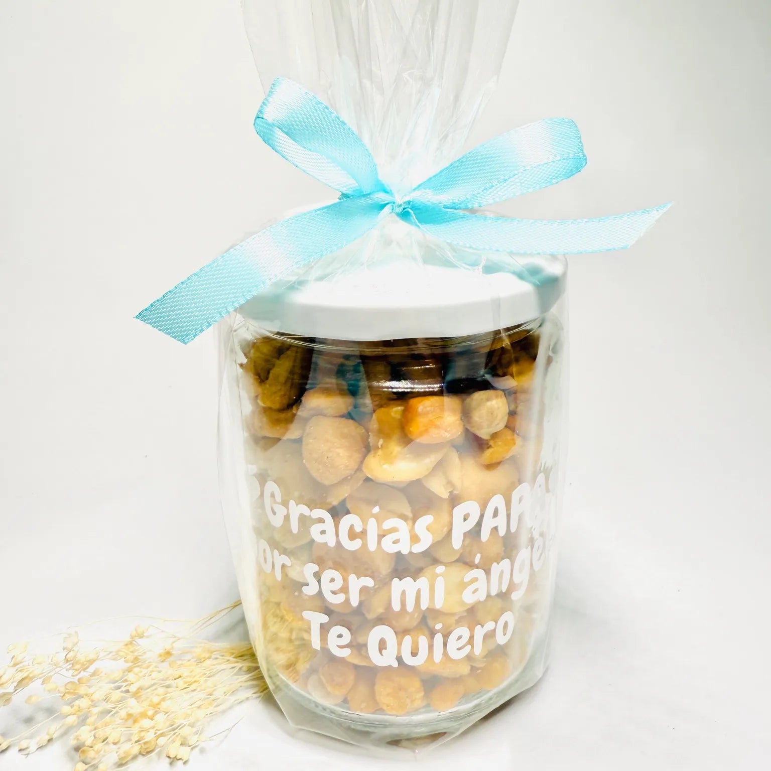 Bote De Cóctel De Frutos Secos “Gracias Papá por ser mi ángel, te quiero”