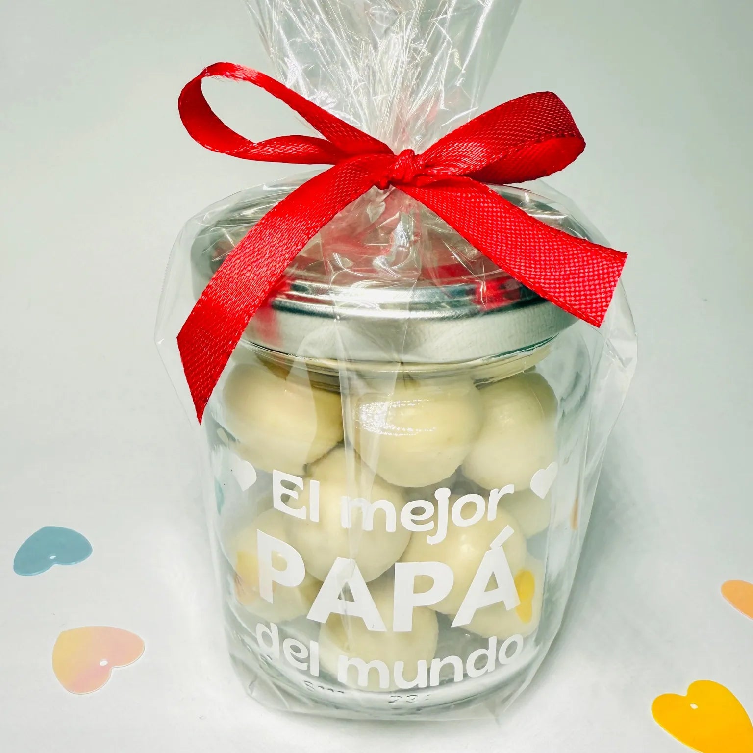 Bote De Bolas De Chocolate Blanco “El mejor papá del mundo”